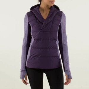 Lululemon Fluff Off Pullover Deep Zinfandel Goose Down Jacket Top - Size 8